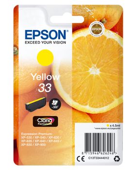 EPSON Singlepack Yellow 33 Claria Premium Ink (C13T33444012)
