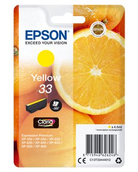 EPSON SGLPCK YELLOW 33 PREM.INK PREM.INK YELLOW STANDARD (C13T33444012)