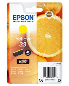 Epson 33 - gul - original - blekkpatron (C13T33444012)