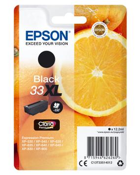 Epson 33XL - XL - svart - original - blekkpatron (C13T33514012)
