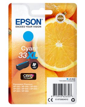 EPSON Singlepack Cyan 33XL Claria Premium Ink (C13T33624012)
