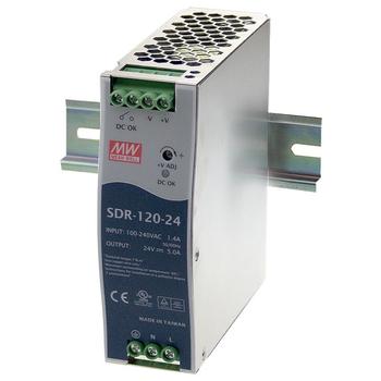 BLACK BOX DIN Rail Power Supplies - 24VDC 120w Factory Sealed (SDR-120-24)