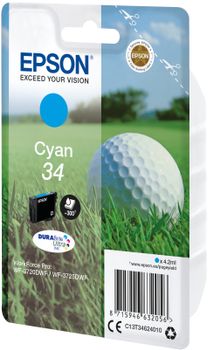 EPSON 34 - 4.2 ml - cyan - original - bläckpatron (C13T34624010)