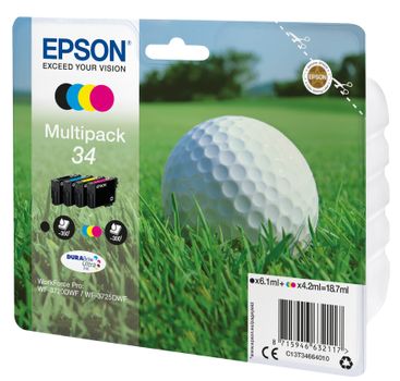 EPSON 34 - 4-pack - svart, gul, cyan, magenta - original - blister - bläckpatron (C13T34664010)