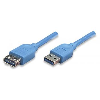 TECHLY USB3.0 Verlängerungskabel Stecker/ Buchse TypA 1m blau (ICOC-U3-AA-10-EX)