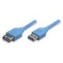 TECHLY USB3.0 Verlängerungskabel Stecker/Buchse TypA 0,5m bl