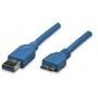 TECHLY USB3.0 Kabel Stecker Typ A-Stecker Micro B, 2m blau (ICOC-MUSB3-A-020)