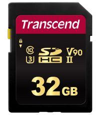 TRANSCEND d 700S - Flash memory card - 32 GB - Video Class V90 / UHS-II U3 / Class10 - SDHC UHS-II (TS32GSDC700S)