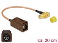 DELOCK Antenna Cable FAKRA F jack > SMA 90Â° jack bulkhead RG-316 20 cm