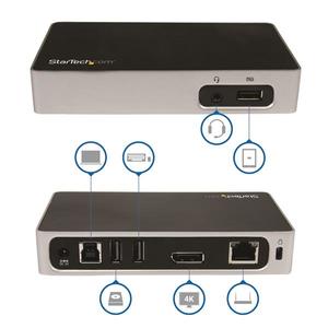 STARTECH 4K DisplayPort Docking Station for Laptops - USB 3.0	 (USB3VDOCK4DP)