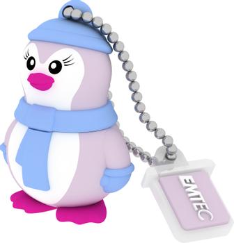 EMTEC Animalitos Marine Range M336 Miss Penguin 16GB USB 2.0 Blå Lilla Hvid (ECMMD16GM336)