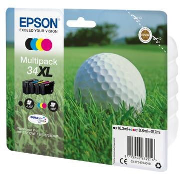 EPSON 34XL - 4-pack - XL - svart, gul, cyan, magenta - original - blister med RF-larm/ akustiskt larm - bläckpatron (C13T34764020)