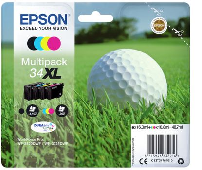 EPSON T3476 4-colours Multipack ink XL (C13T34764010)