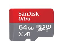 SANDISK Ultra Android microSDXC 64GB + SD Adapter + Memory Zone App 100MB/s A1 Class 10 UHS-I (SDSQUAR-064G-GN6MA)