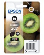 EPSON n Ink Cartridges,  Claria" Premium Ink, 202, Kiwi, Singlepack,  1 x 4.1ml Photo Black, Standard (C13T02F14010)