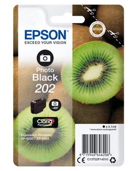 EPSON SINGLEPACK PHOTO BLACK 202 KIWI CLARA PREMIUM INK SUPL (C13T02F14010)