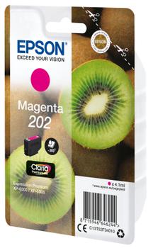 EPSON n Ink Cartridges,  Claria" Premium Ink, 202, Kiwi, Singlepack,  1 x 4.1ml Magenta, Standard (C13T02F34010)