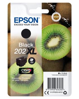 EPSON n Ink Cartridges,  Claria" Premium Ink, 202XL, Kiwi, Singlepack,  1 x 13.8ml Black, High, XL (C13T02G14010)
