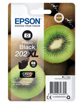 EPSON n Ink Cartridges,  Claria" Premium Ink, 202XL, Kiwi, Singlepack,  1 x 7.9ml Photo Black, Standard, XL, RF+AM (C13T02H14020)