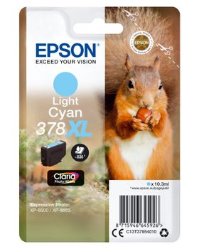 EPSON Singlepack Light Cyan 378XL Squirrel Clara Photo HD Ink (C13T37954010)