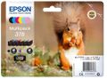 EPSON n Ink Cartridges,  Claria" Photo HD Ink, 378, Squirrel, Multipack,  1 x 5.5 ml Black, 1 x 4.1 ml Cyan, 1 x 4.8 ml Light Cyan, 1 x 4.1 ml Yellow, 1 x 4.1 ml Magenta, 1 x 4.8 ml Light Magenta, RF+AM (C13T37884020)