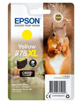 EPSON n Ink Cartridges,  Claria" Photo HD Ink, 378XL, Squirrel, Singlepack,  1 x 9.3ml Yellow (C13T37944010)