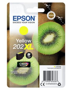 EPSON n Ink Cartridges,  Claria" Premium Ink, 202XL, Kiwi, Singlepack,  1 x 8.5ml Yellow, High, XL (C13T02H44010)
