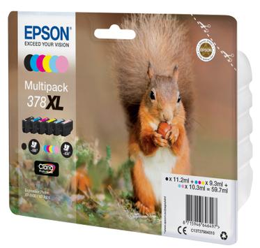 Epson 378XL Multipack - 6-pack - XL - svart, gul, cyan, magenta, lys magenta, lys cyan - original - blekkpatron (C13T37984010)