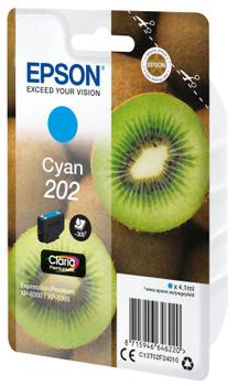 EPSON n Ink Cartridges,  Claria" Premium Ink, 202, Kiwi, Singlepack,  1 x 4.1ml Cyan, Standard (C13T02F24010)
