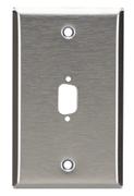 BLACK BOX DB9 STAINLESS STEEL SINGLE-WIDTH WALLPLATE (1) PUNCH
