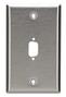 BLACK BOX DB9 STAINLESS STEEL SINGLE-WIDTH WALLPLATE (1) PUNCH