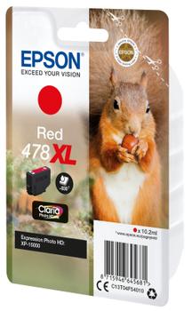 EPSON n Ink Cartridges,  Claria" Photo HD Ink, 478XL, Squirrel, Singlepack,  1 x 10.2ml Red (C13T04F54010)