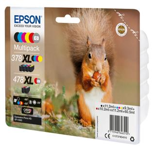 EPSON 378XL / 478XL Multipack 6-Pack Ink (Grey Black Yellow Cyan Magenta Red) - Blækpatron Cyan (C13T379D4010)