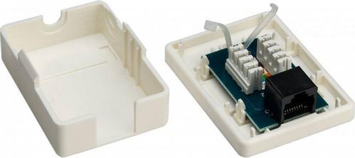GOOBAY 1-port RJ45 surface mount installation box, CAT 6, UTP, white - unshielded (77632)