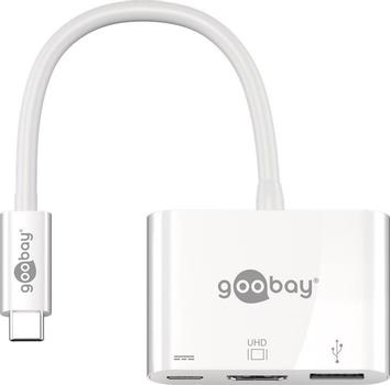 GOOBAY USB-Câ?¢ multiport adapter HDMI, white, 0.15 m - Adds one HDMIâ?¢ connection and one USB 3.0 connection to a USB-Câ?¢ device (62104)