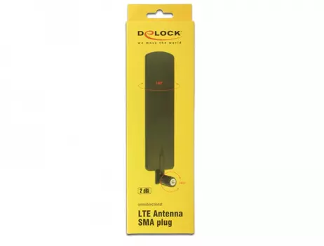 DELOCK LTE Antenna SMA plug 2 dBi omnidirectional with tilt joint black (89604)