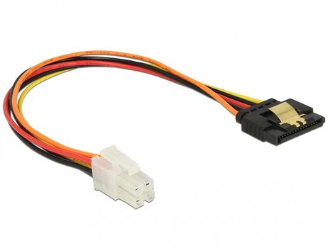 DELOCK Cable P4 male > SATA 15 pin receptacle 20 cm (85519)