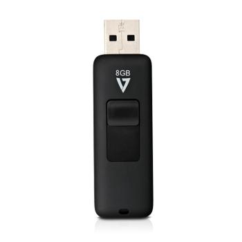 V7 8GB FLASH DRIVE USB 2.0 BLACK 10MB S READ 3MB S WRITE MEM