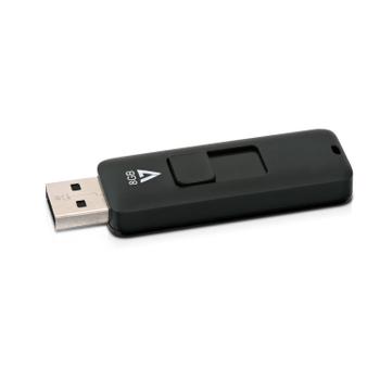 V7 8GB FLASH DRIVE USB 2.0 BLACK10MB/ S READ 3MB/S WRITE NS (VF28GAR-3E)