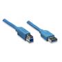 TECHLY Usb 3.0 Cable A Male / B Male (ICOC-U3-AB-005-BL)