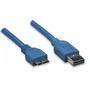 TECHLY USB3.0 Kabel Stecker Typ A-Stecker Micro B, 2m blau (ICOC-MUSB3-A-020)