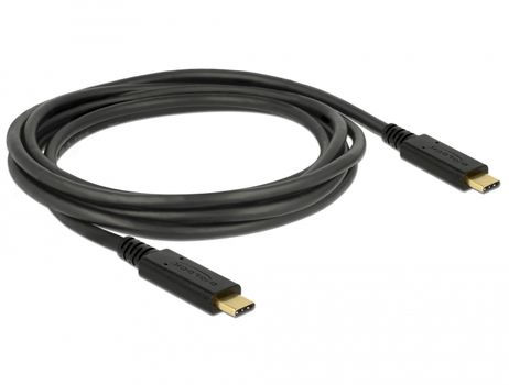 DELOCK USB 3.1 Gen 1 (5 Gbps) cable Type-C to Type-C 2 m 3 A E-Marker (83668)
