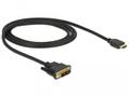 DELOCK Videokabel HDMI / DVI 1m Sort