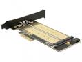 DELOCK PCI Express x4 Card > 1 x internal M.2 Key B + 1 x internal NVMe M.2 Key M - Low Profile Form Factor