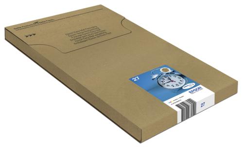 EPSON n Ink Cartridges,  DURABrite" Ultra, 27, Alarm clock, Multipack,  1 x 3.6 ml Magenta, 1 x 3.6 ml Yellow, 1 x 3.6 ml Cyan (C13T27054510)