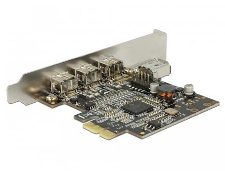 DELOCK PCI Express Card > 3 x external FireWire B + 1 x internal FireW (89864)