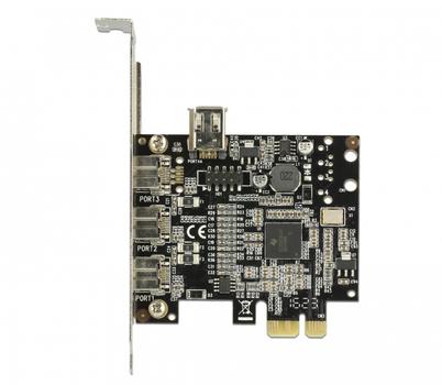 DELOCK PCI Express Card > 3 x external FireWire B + 1 x internal FireW (89864)