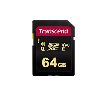TRANSCEND 700S - Flash memory card - 64 GB - Video Class V90 / UHS-II U3 / Class10 - SDXC UHS-II (TS64GSDC700S)