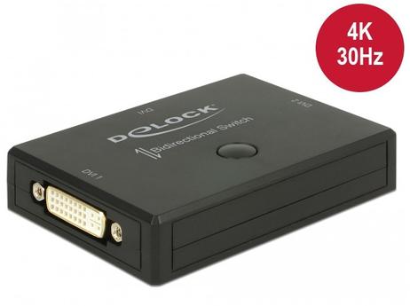Delock DVI 2 - 1 Switch bidirectional 4K 30 Hz - videosvitsj - 2 porter (18751)