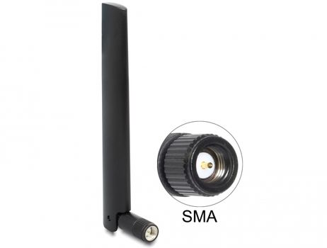 DELOCK NB-IoT 900 MHz Antenna SMA plug 3 dBi omnidirectional with tilt joint (89770)